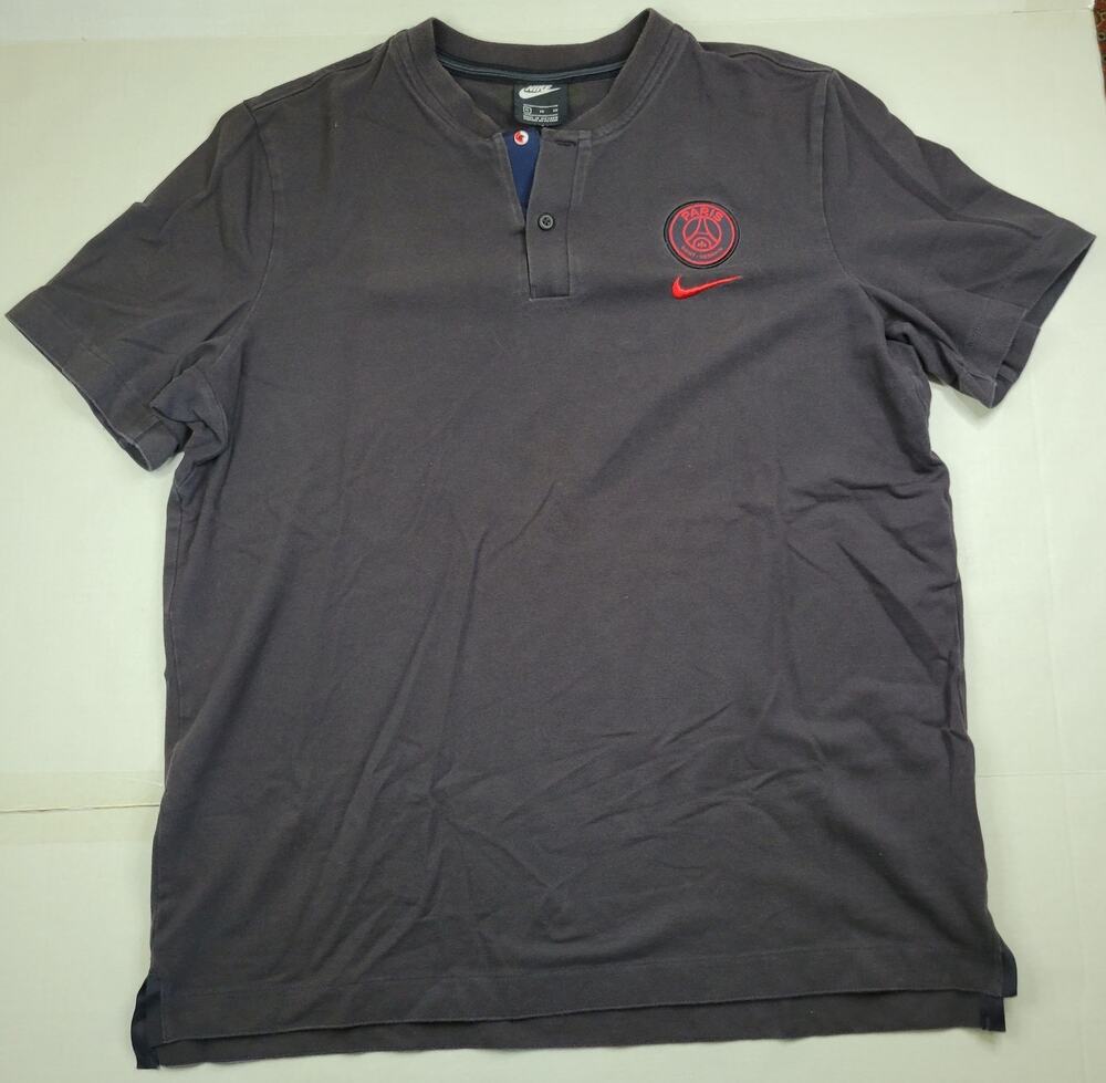 Nike Paris Saint-Germain PSG Black Polo Soccer Football Jersey Red Swoosh Sze XL